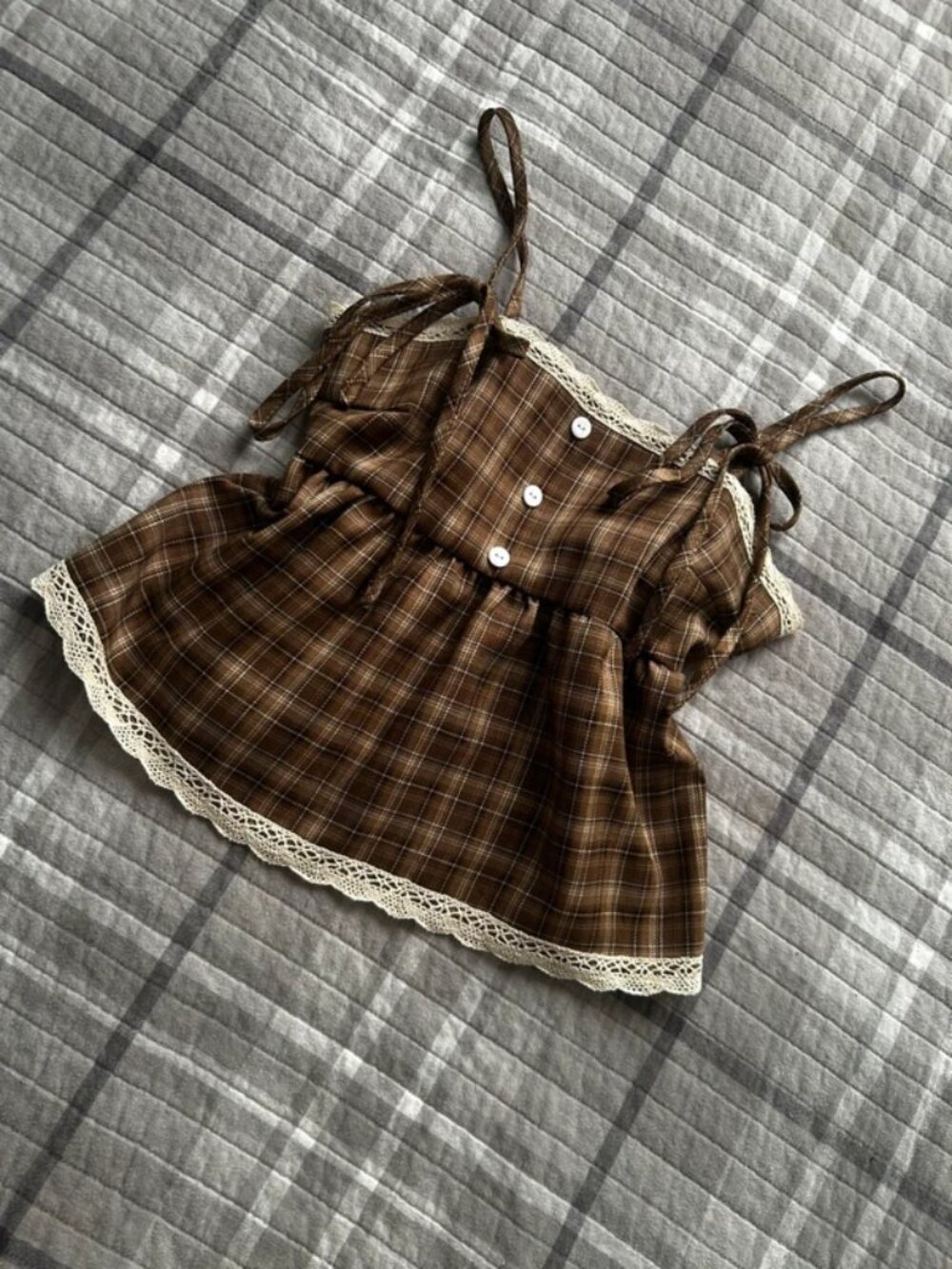 Plaid babydoll tank